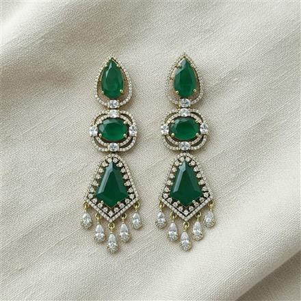 Cubic Zirconia Classic Earring With Mehndi Plating