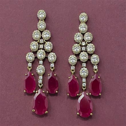Cubic Zirconia Classic Earring With Mehndi Plating