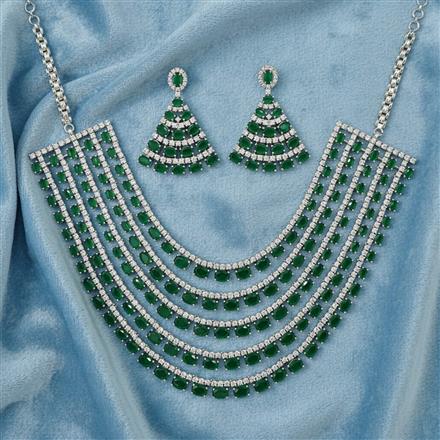 Cubic Zirconia Classic Necklace With Rhodium Plating