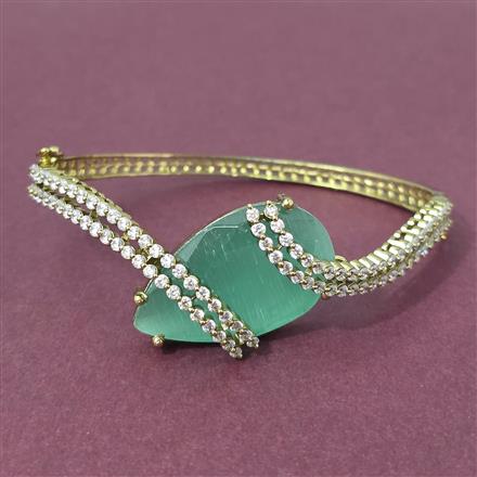 Cubic Zirconia Classic Kada With Mehndi Plating