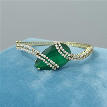 Cubic Zirconia Classic Kada With Mehndi Plating