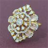 Cubic Zirconia Adjustable Ring With 2 Tone Plating