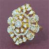 Cubic Zirconia Adjustable Ring With 2 Tone Plating