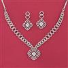 Cubic Zirconia Classic Necklace With Rhodium Plating