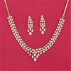 Cubic Zirconia Classic Necklace With 2 Tone Rhodium Plating