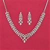 Cubic Zirconia Classic Necklace With 2 Tone Rhodium Plating