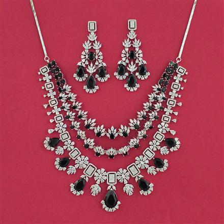 Cubic Zirconia Classic Necklace With Rhodium Plating