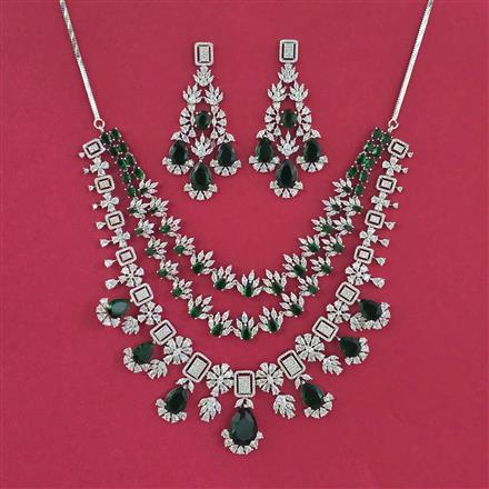 Cubic Zirconia Classic Necklace With Rhodium Plating