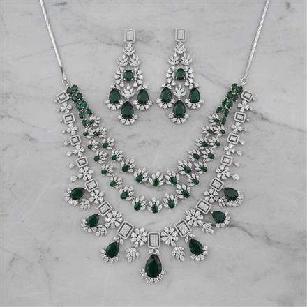 Cubic Zirconia Classic Necklace With Rhodium Plating