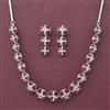 Cubic Zirconia Classic Necklace With Rhodium Plating