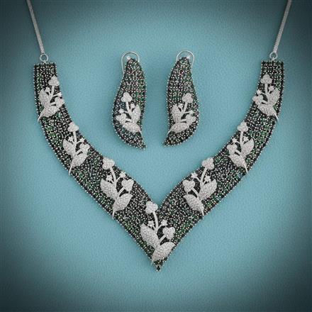 Cubic Zirconia Classic Necklace With Rhodium Plating