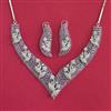 Cubic Zirconia Classic Necklace With Rhodium Plating