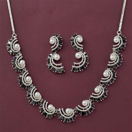 Cubic Zirconia Classic Necklace With Rhodium Plating