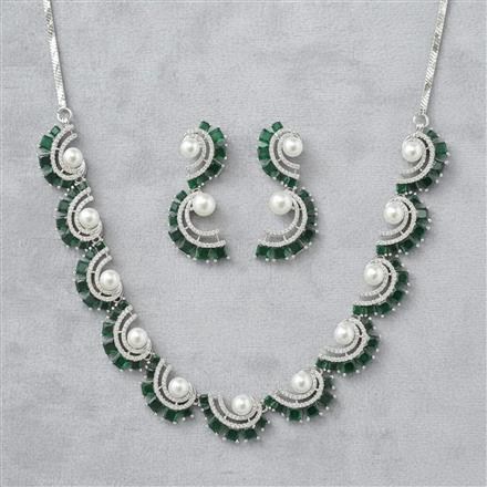 Cubic Zirconia Classic Necklace With Rhodium Plating