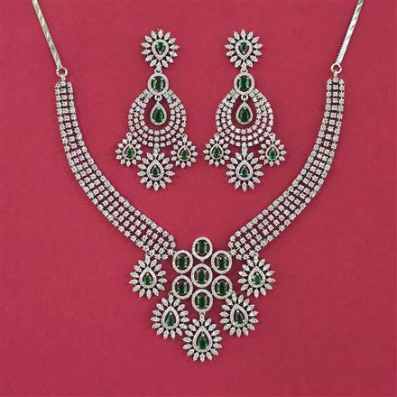 Cubic Zirconia Classic Necklace With Rhodium Plating