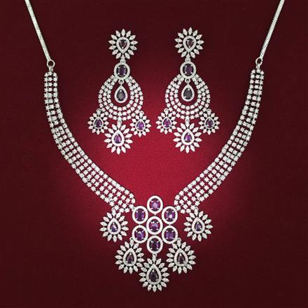 Cubic Zirconia Classic Necklace With Rhodium Plating