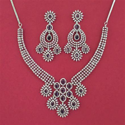 Cubic Zirconia Classic Necklace With Rhodium Plating