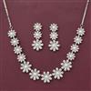Cubic Zirconia Classic Necklace With 2 Tone Rhodium Plating