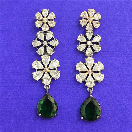 Cubic Zirconia Classic Earring With Black Rose Plating