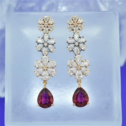 Cubic Zirconia Classic Earring With Black Rose Plating