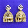 Cubic Zirconia Jhumki With 2 Tone Rhodium Plating