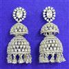Cubic Zirconia Jhumki With 2 Tone Rhodium Plating