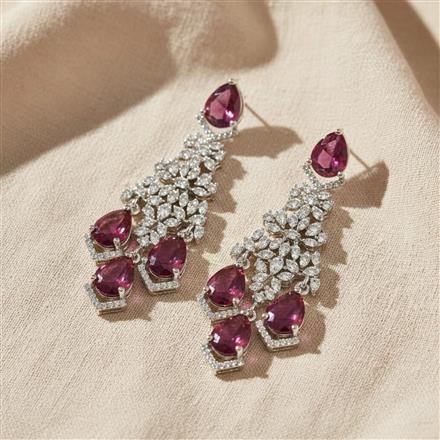 Cubic Zirconia Classic Earring With Rhodium Plating