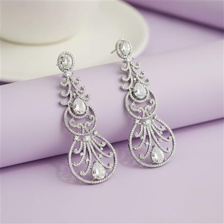 Cubic Zirconia Classic Earring With Rhodium Plating