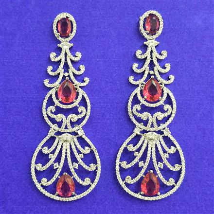 Cubic Zirconia Classic Earring With Rhodium Plating