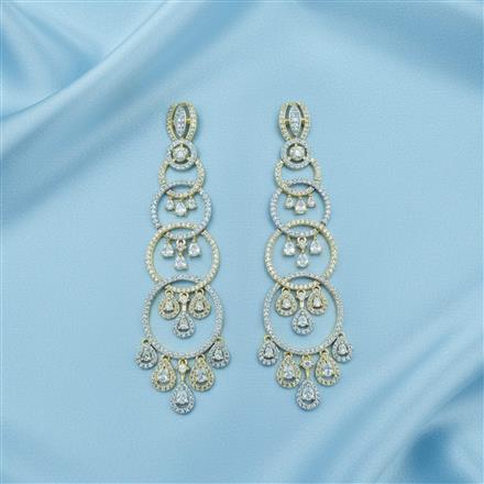Cubic Zirconia Classic Earring With 2 Tone Plating