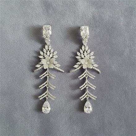 Cubic Zirconia Classic Earring With Rhodium Plating