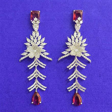 Cubic Zirconia Classic Earring With Rhodium Plating