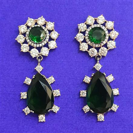 Cubic Zirconia Classic Earring With Black Rose Plating