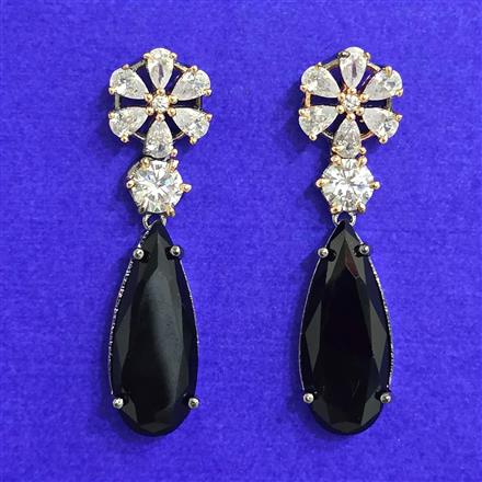 Cubic Zirconia Classic Earring With Black Rose Plating