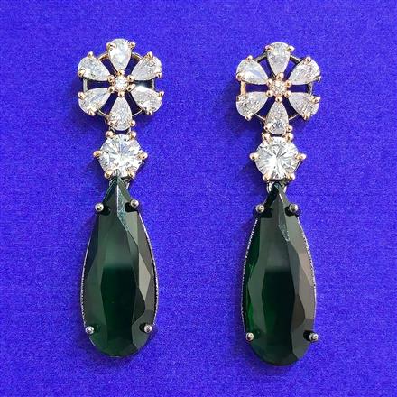 Cubic Zirconia Classic Earring With Black Rose Plating