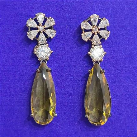 Cubic Zirconia Classic Earring With Black Rose Plating