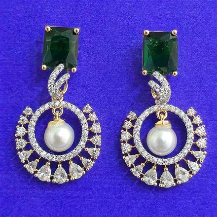 Cubic Zirconia Classic Earring With 2 Tone Plating