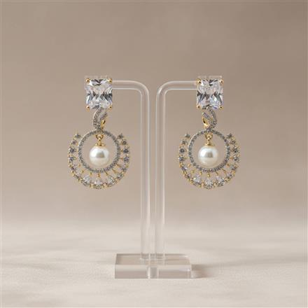 Cubic Zirconia Classic Earring With 2 Tone Plating