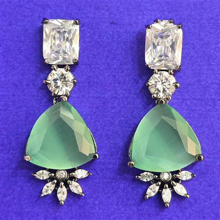 Cubic Zirconia Classic Earring With Black Plating