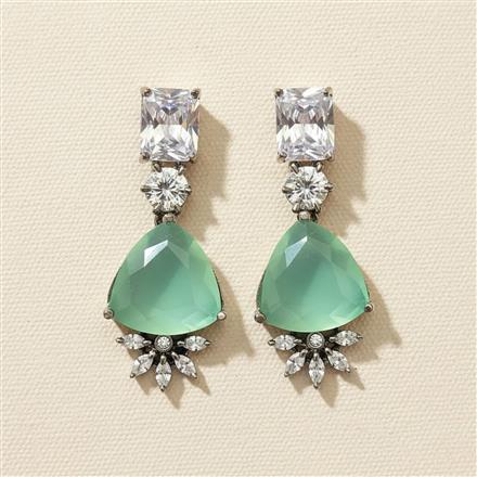 Cubic Zirconia Classic Earring With Black Plating