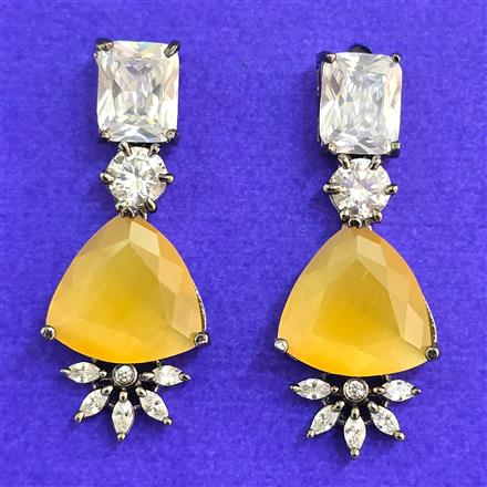 Cubic Zirconia Classic Earring With Black Plating