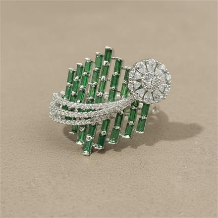 Cz Adjustable Ring With Rhodium Plating