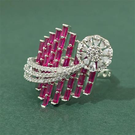 Cz Adjustable Ring With Rhodium Plating