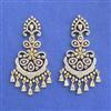 Cz Classic Earring With 2 Tone Mehndi Rhodium Plating