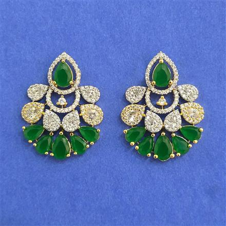 Cz Classic Earring With 2 Tone Plating