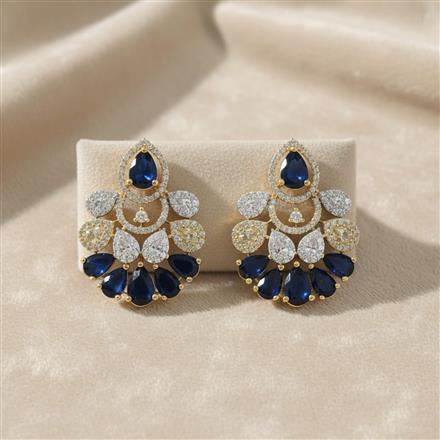 Cz Classic Earring With 2 Tone Plating
