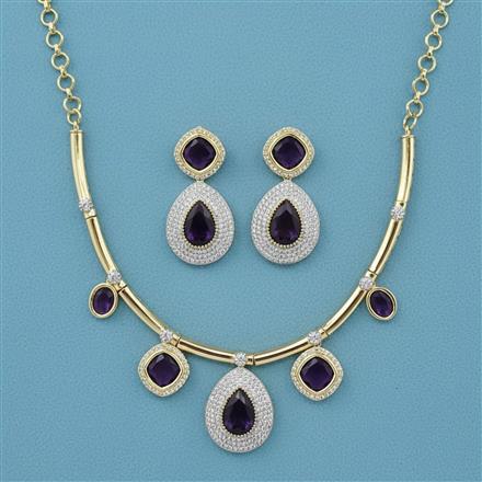 Cubic Zirconia Classic Necklace With 2 Tone Plating