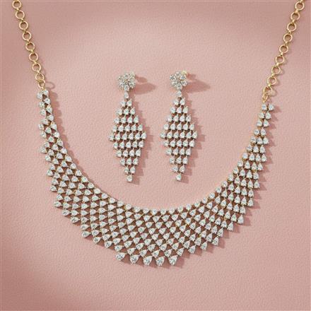 Cubic Zirconia Classic Necklace With 2 Tone Plating