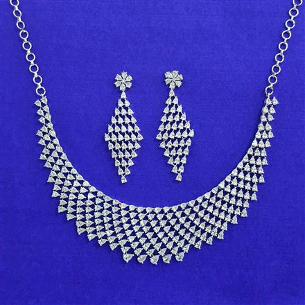 Cubic Zirconia Classic Necklace With Rhodium Plating