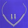 Cubic Zirconia Classic Necklace With Rhodium Plating